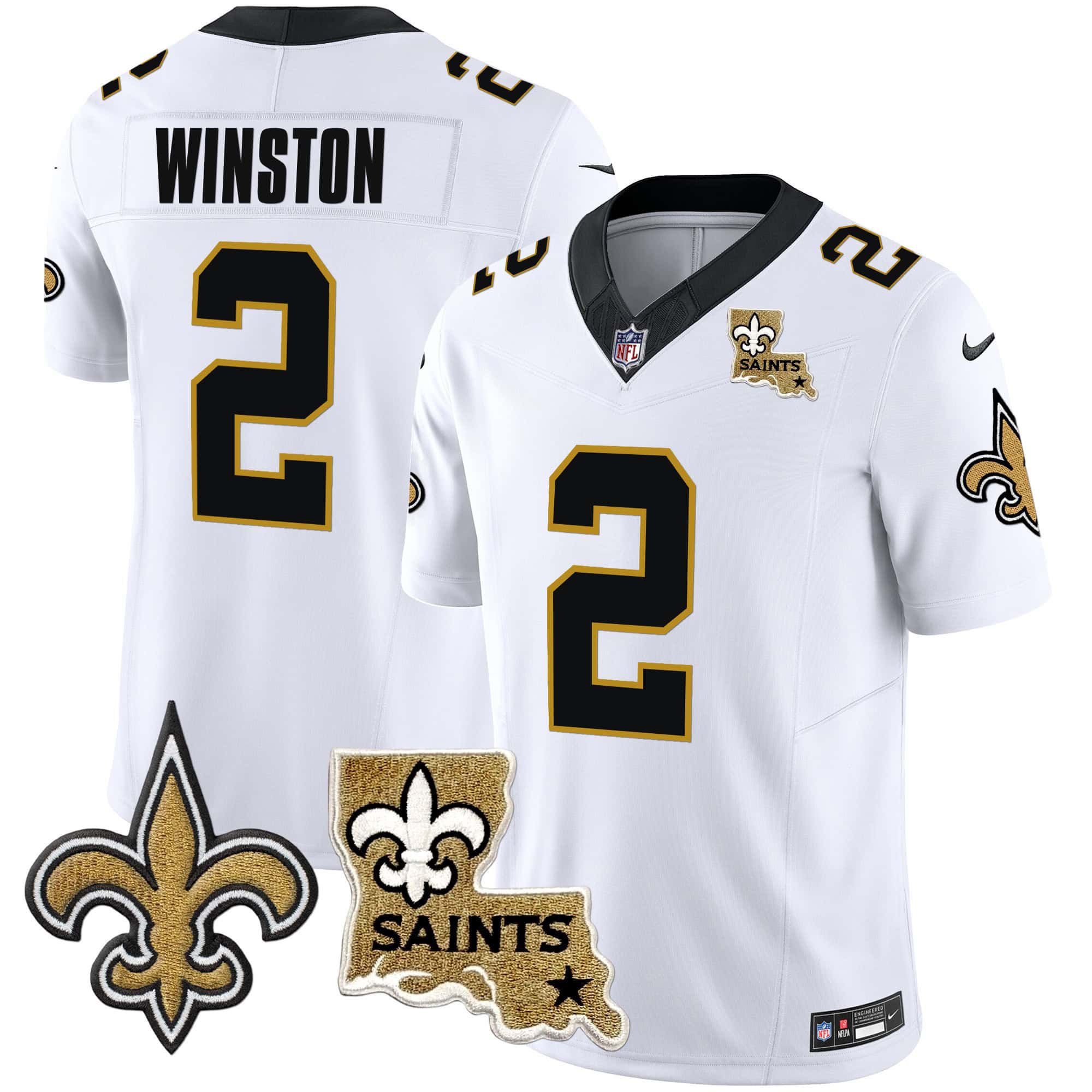 Men New Orleans Saints 2 Winston White 2024 Nike Vapor Limited NFL Jersey